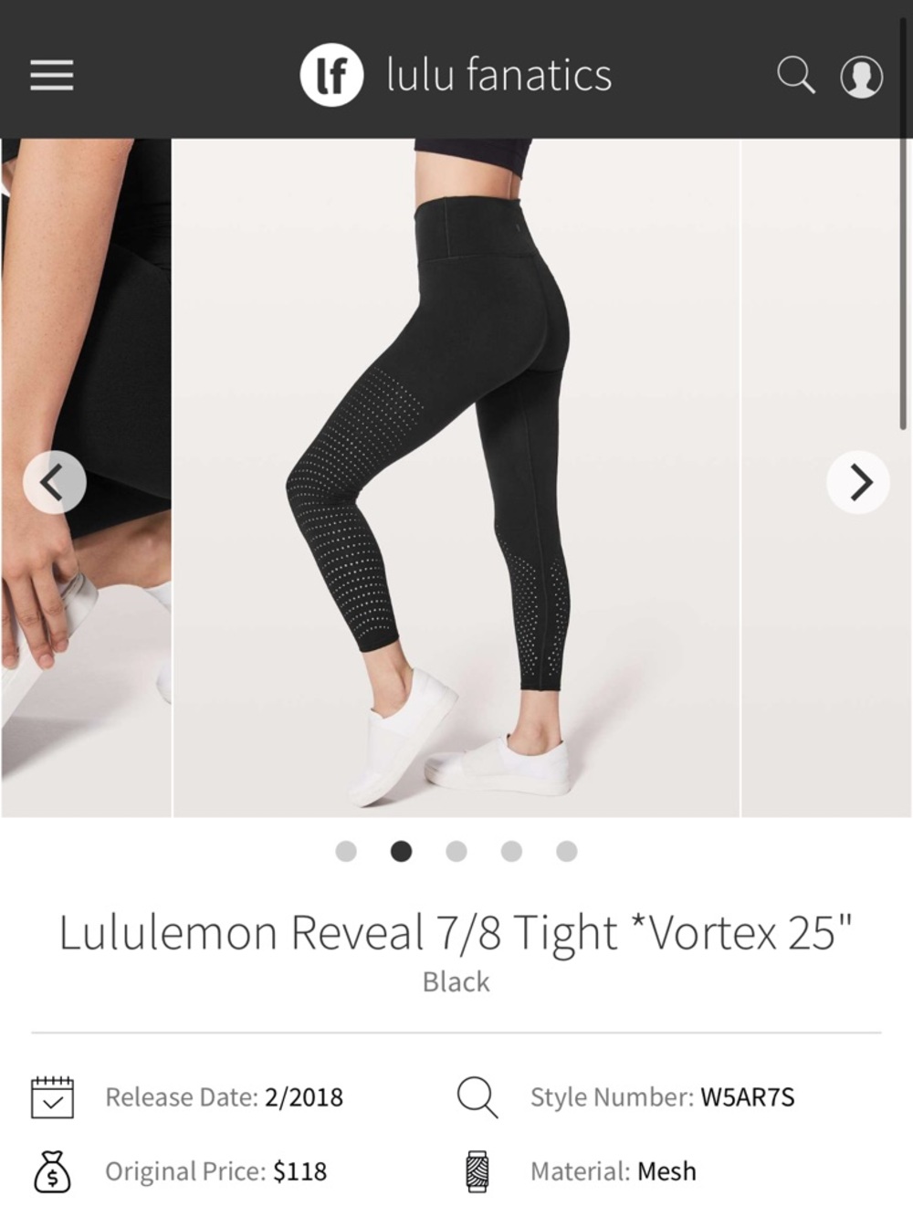 Lululemon Reveal 7/8 Tight * Vortex 25”